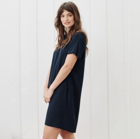 JENNI KAYNE Palmer Crepe T-Shirt Dress in Navy Blue Size Small - Picture 5 of 14